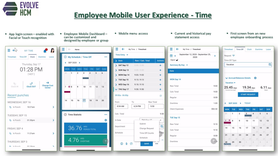 screenshot of Evolve HCM